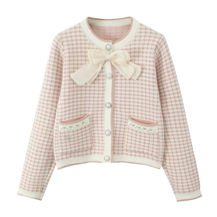 Damen Cardigan mit dekorativen Details und charmantem Schalkragen Drune