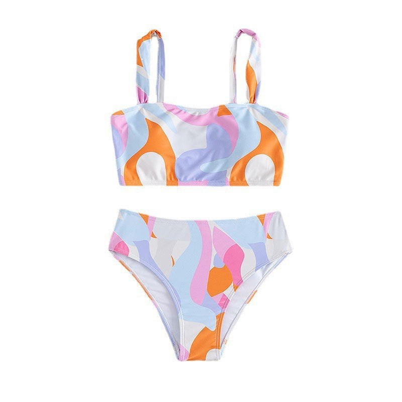 Damen Zweiteiliges Bikini-Set mit trendigem geometrischen Muster Drune