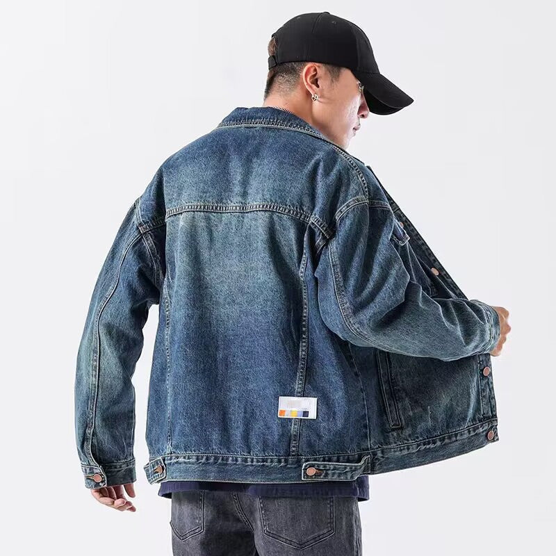 Herren Lässige Jeansjacke mit modernen Akzenten Drune