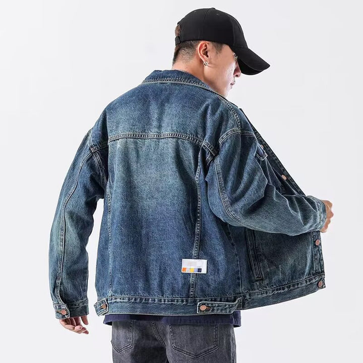Herren Lässige Jeansjacke mit modernen Akzenten Drune