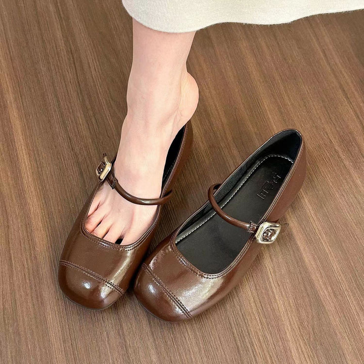 Damen Ballerinas mit dekorativem Schnallen-Detail und angenehmem Fußbett Drune