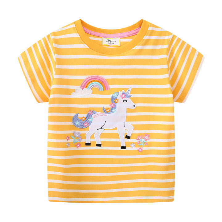 Mädchen T-Shirt mit verspieltem Einhorn-Motiv Drune