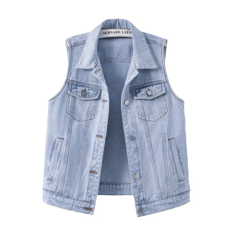 Damen Jeansweste im lässigen Vintage-Stil mit praktischen Taschen Drune