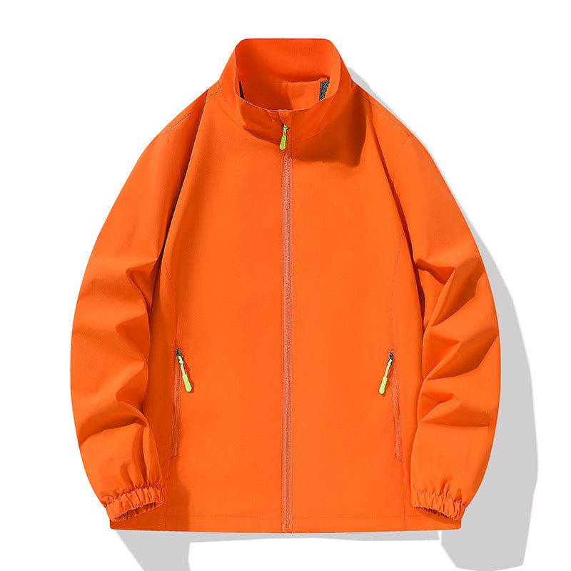 Herren Minimalistische Softshell-Outdoorjacke mit Stehkragen, wind- und wasserabweisender Membran und fluoreszierenden Zipper-Pulls Drune