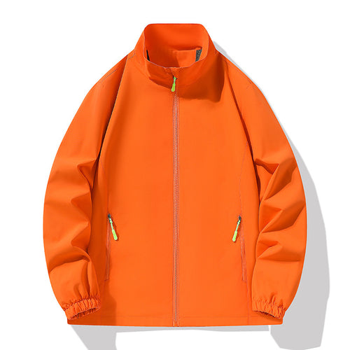 Herren Minimalistische Softshell-Outdoorjacke mit Stehkragen, wind- und wasserabweisender Membran und fluoreszierenden Zipper-Pulls Drune