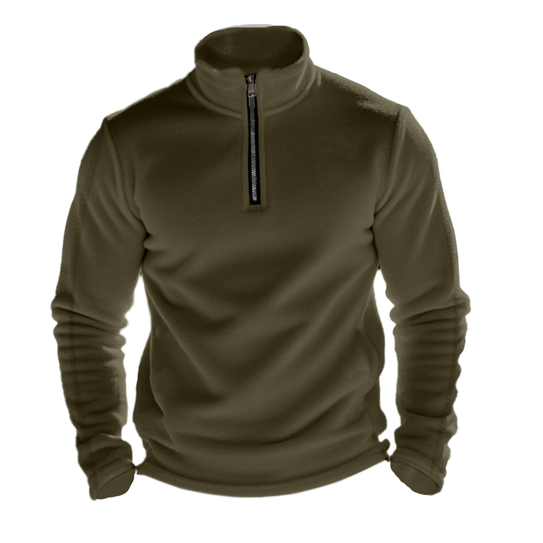 Herren nan funktionaler Fleecepullover mit Halbzip, Stehkragen und Raglanärmeln Drune
