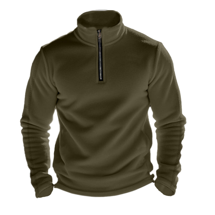 Herren nan funktionaler Fleecepullover mit Halbzip, Stehkragen und Raglanärmeln Drune