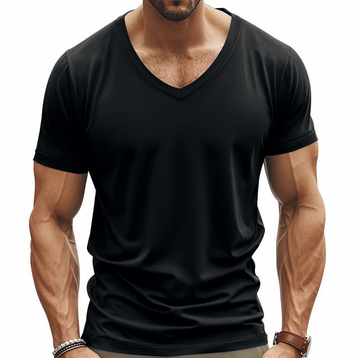 Herren Funktions-T-Shirt mit V-Ausschnitt aus atmungsaktivem Material Drune