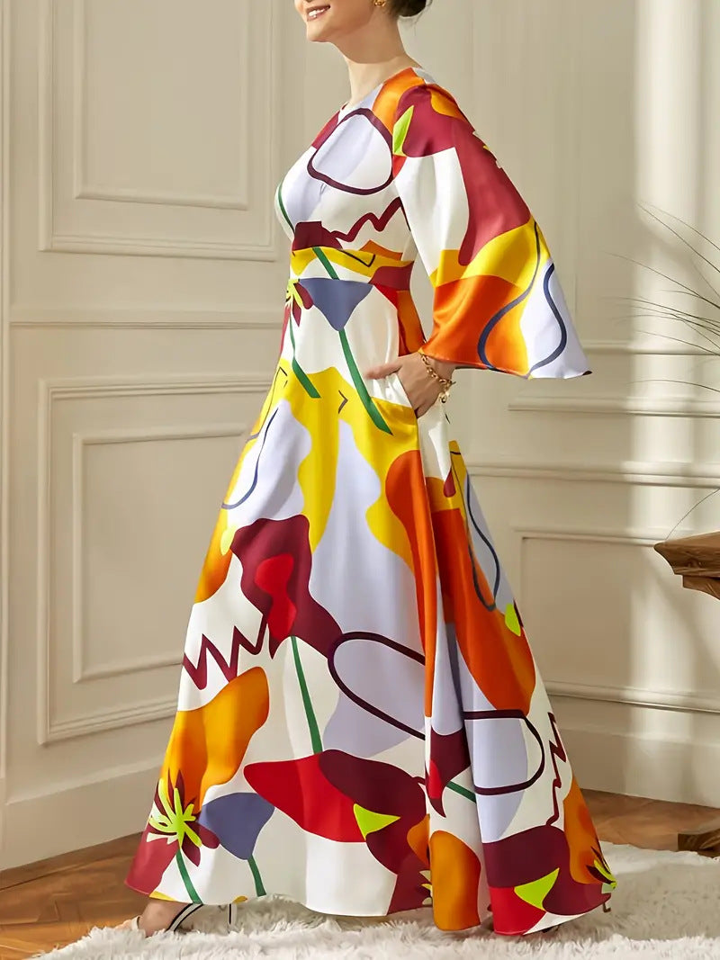 Damen traumhaftes Maxikleid mit moderne abstrakte Muster Drune