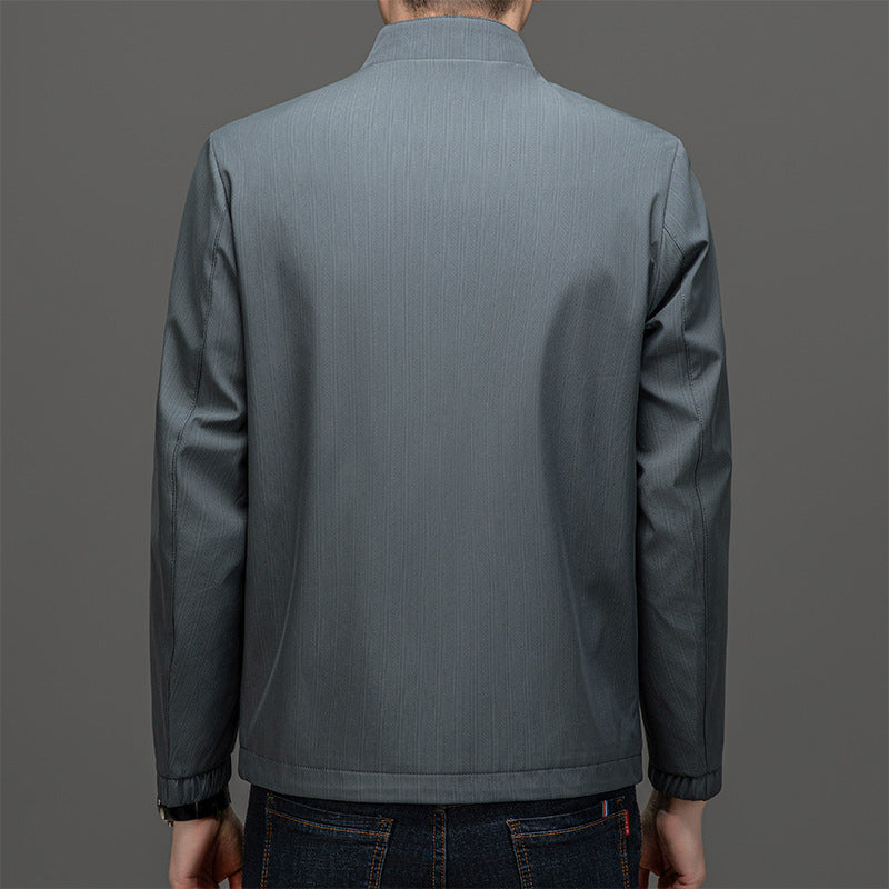 Herren Leichte Utility-Jacke mit hohem Kragen Drune