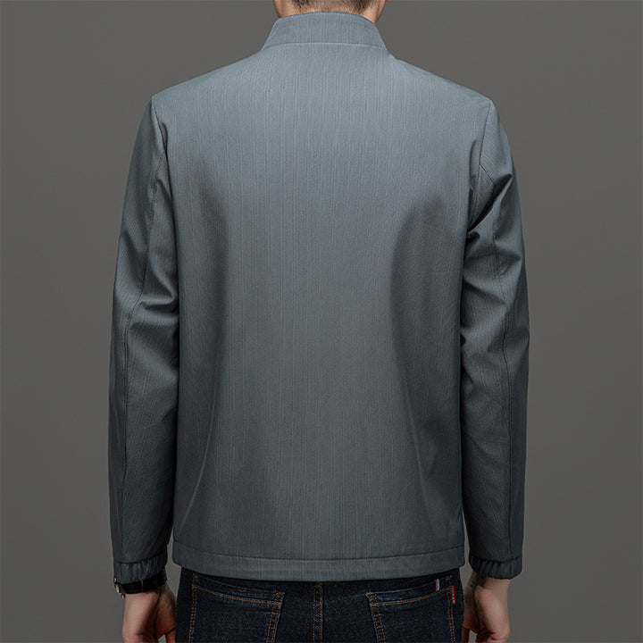 Herren Leichte Utility-Jacke mit hohem Kragen Drune