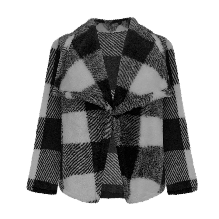 Damen Kuschelige Jacke im karierter Design Drune