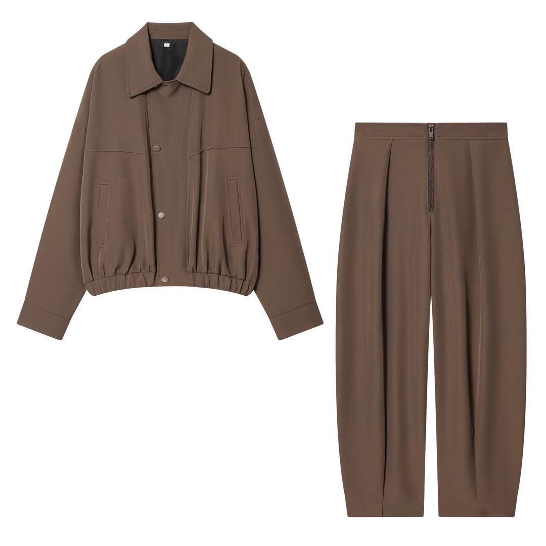 Damen Kurzgeschnittene Utility Blousonjacke mit Tunnelzugbund und aufgesetzten Eingrifftaschen Drune