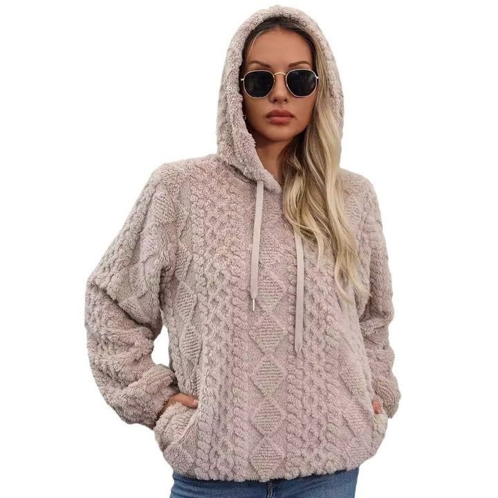 Damen Fleece-Pullover mit Kapuze Drune