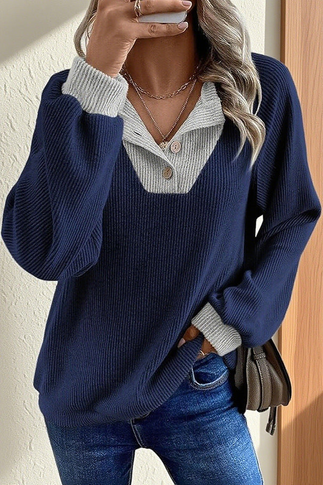 Damen lässiger Strickpullover Drune