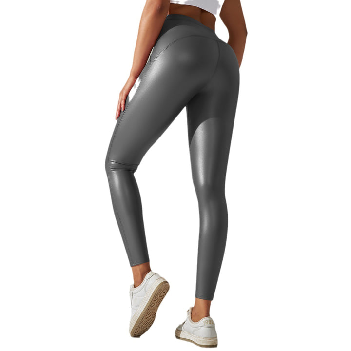 Damen Hochtaillierte, glänzende Fitness-Leggings mit sculptierendem Effekt Drune