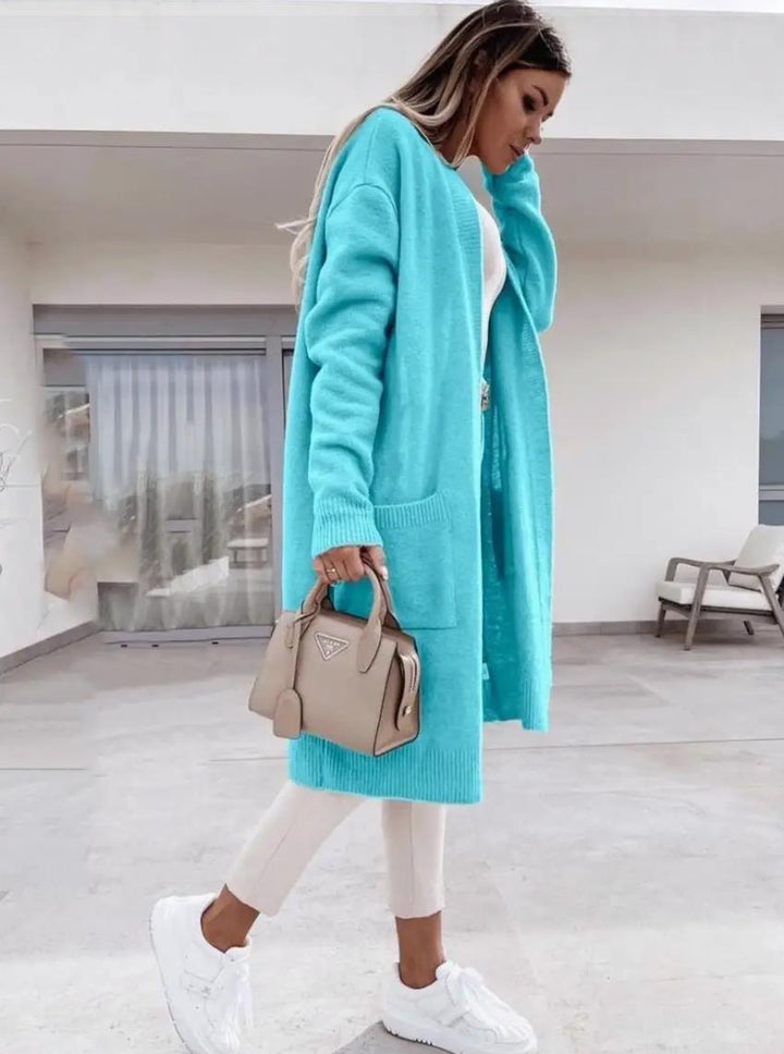 Damen Grobstrick-Cardigan mit großzügigen Taschen und offenem Schnitt Drune
