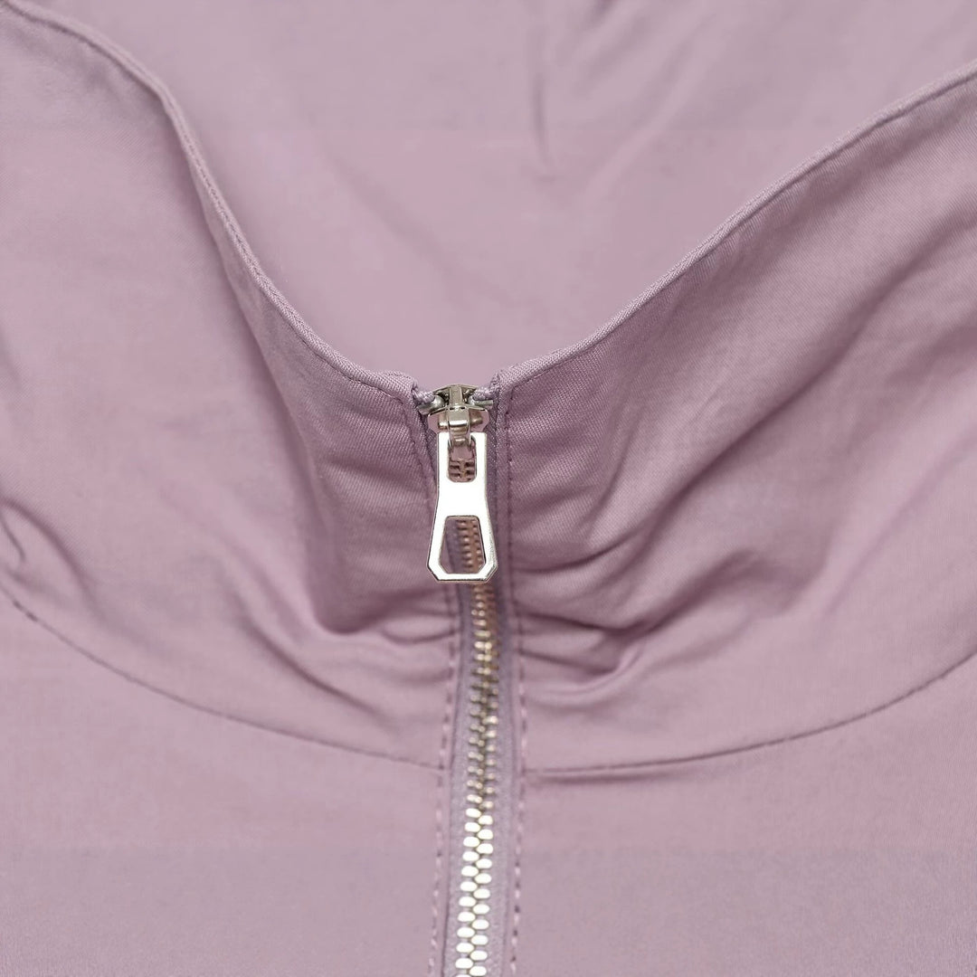 Damen Leichter Cropped Blouson mit hohem Stehkragen und elastischem Saum Drune