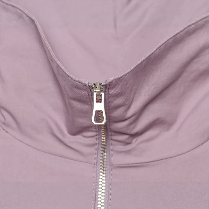 Damen Leichter Cropped Blouson mit hohem Stehkragen und elastischem Saum Drune