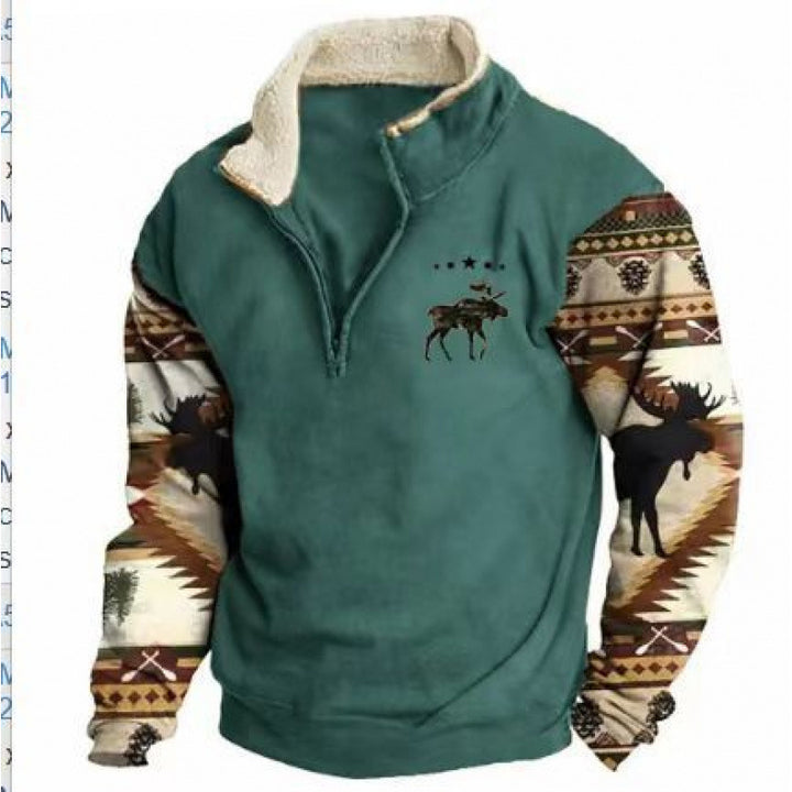 Herren Modischer Hoodie mit Kapuze und maritimem Druck Drune