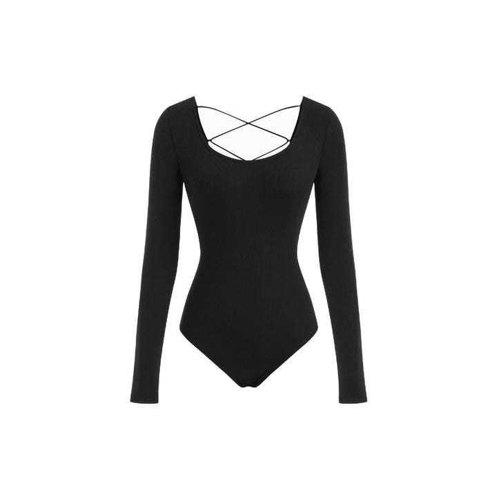 Damen Tailliertes Rippfeinstrick-Longsleeve mit weitem U-Boot-Ausschnitt Drune
