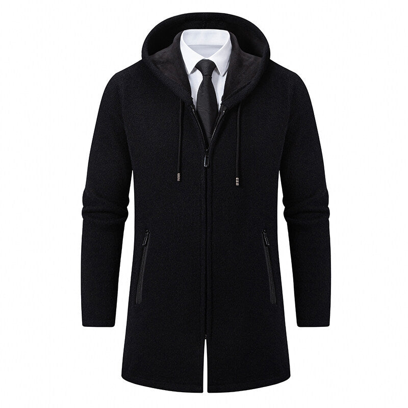 Herren urbane Kombination aus eleganter Jacke mit Kapuze und schickem Reißverschluss Drune