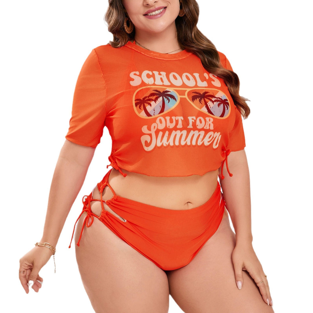 Damen Bademode-Set mit knapper Crop-Top-Bluse und hochgeschnittenen Shorts Drune