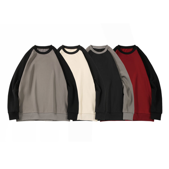 Herren Raglan‑Sweatshirt mit kontrastärmel, weichem Fleece‑Innenfutter und geripptem Saum Drune