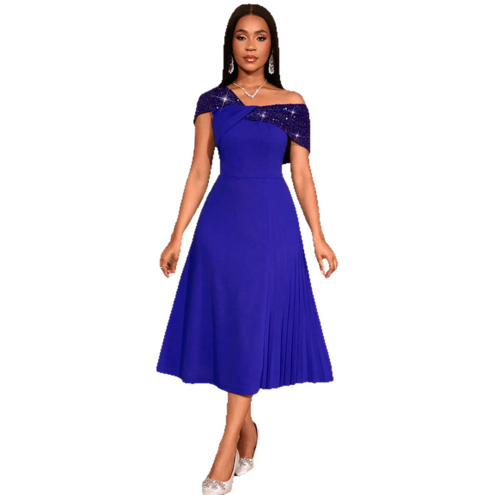 Damen Elegantes Abendkleid mit schimmerndem Oberteil Drune