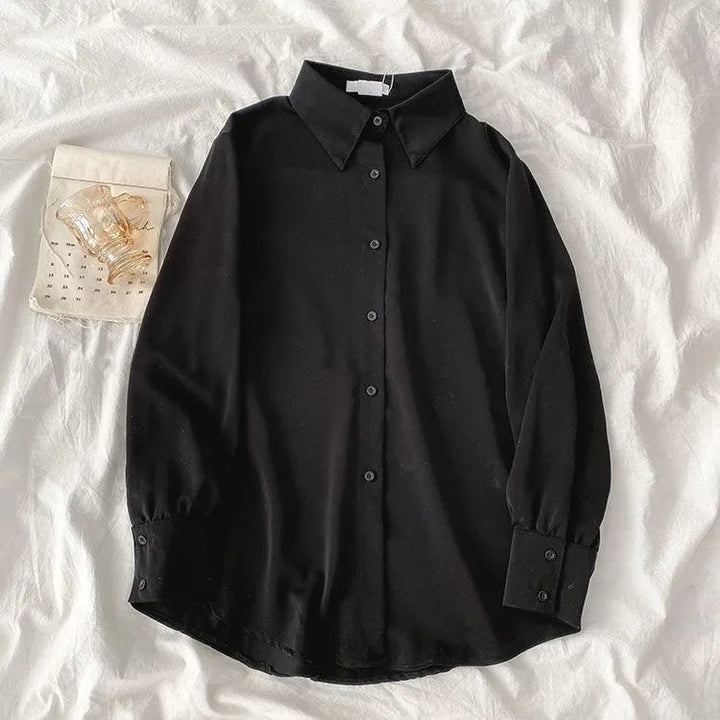 Damen elegante Bluse mit voluminösen Ärmeln Drune