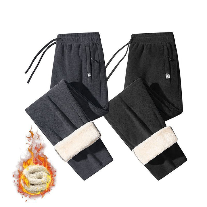 Herren wärmende Microfleece-Hose mit komplettem Sherpa-Innenfutter, elastischem Komfortbund und Reißverschlusstaschen Drune