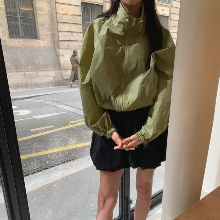 Damen leichte Windjacke mit voluminösen Ärmeln Drune