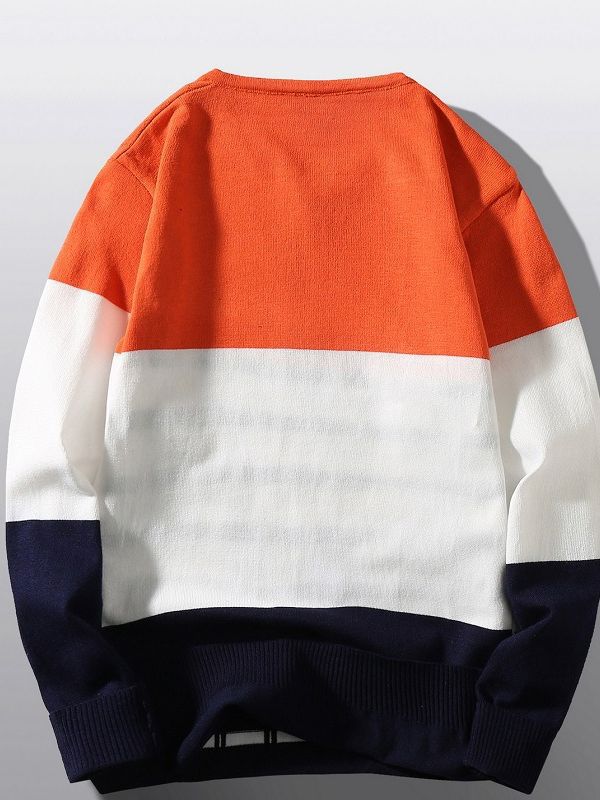 Damen modischer V-Ausschnitt Pullover mit grafischem Strukturmuster Drune