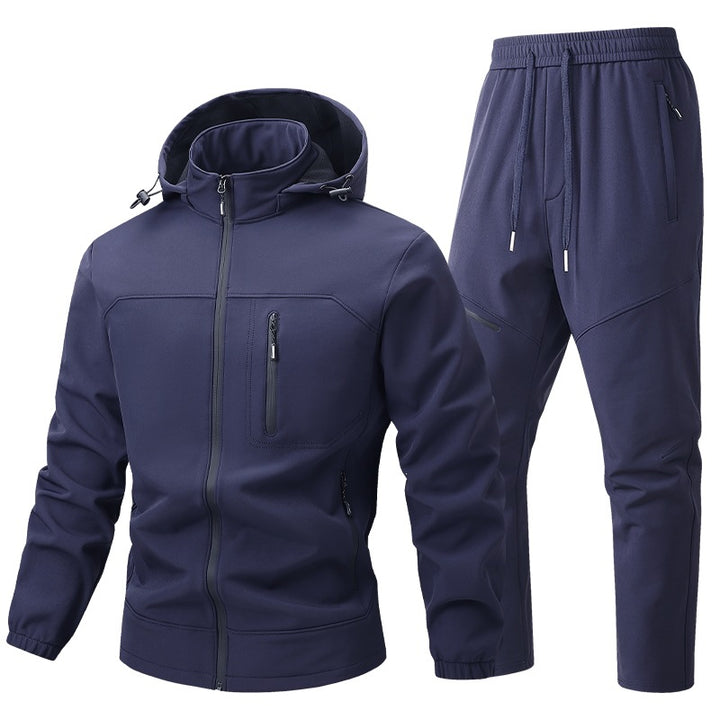 Herren Funktionale Sportjacke mit Kapuze und Jogginghose Drune