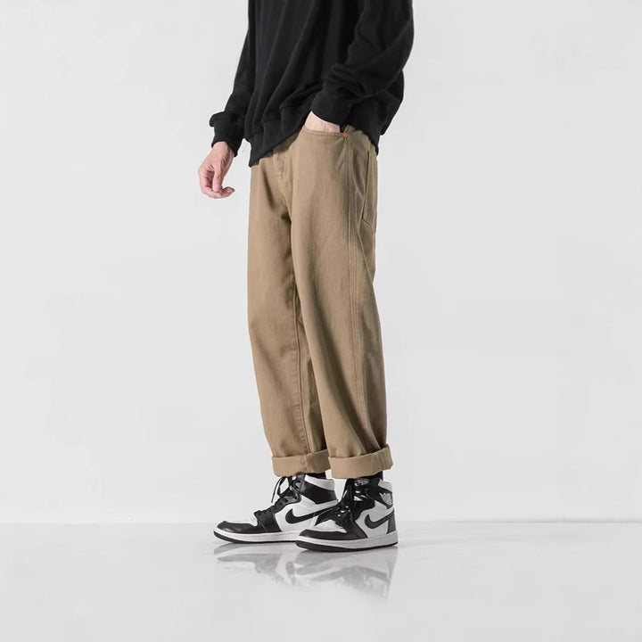 Herren Lässige Weitgeschnittene Chino-Hose Drune