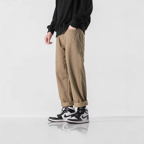 Herren Lässige Weitgeschnittene Chino-Hose Drune