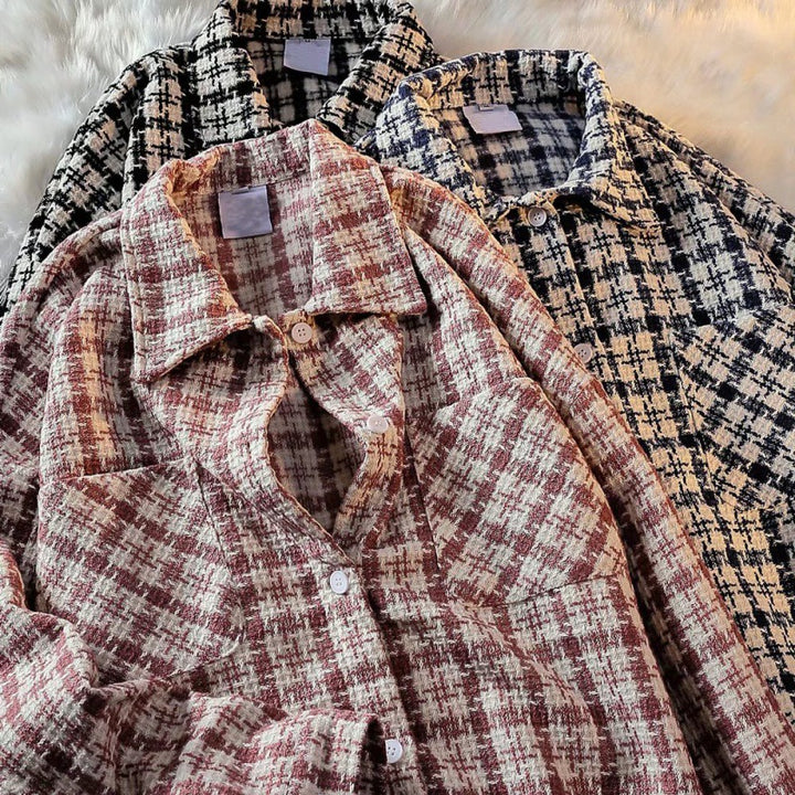 Herren Karierte Überhemdjacke mit zwei aufgesetzten Taschen und modernem Schnitt Drune