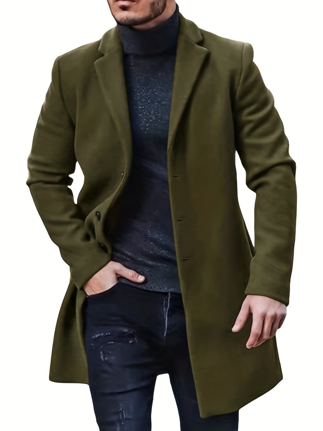 Herren Eleganter Langmantel mit zeitloser Silhouette Drune