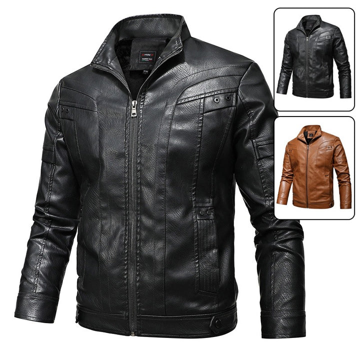 Herren Elegante Motorradlederjacke Drune