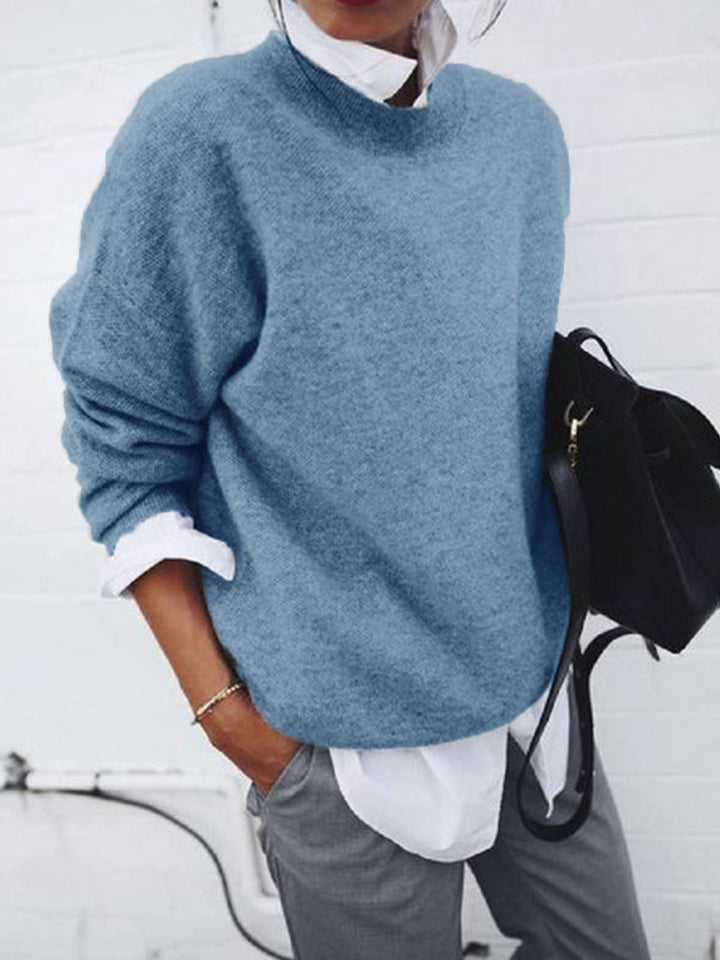 Damen Oversize Kuscheliger Strickpullover mit Lockere Passform, Fallenden Schultern und Mohair-Look Drune