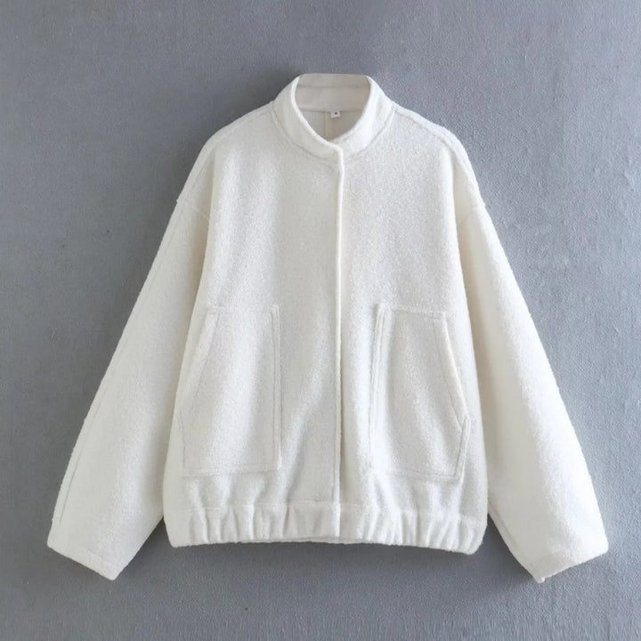 Damen coole Oversize-Jacke aus weichem Wollmix Drune