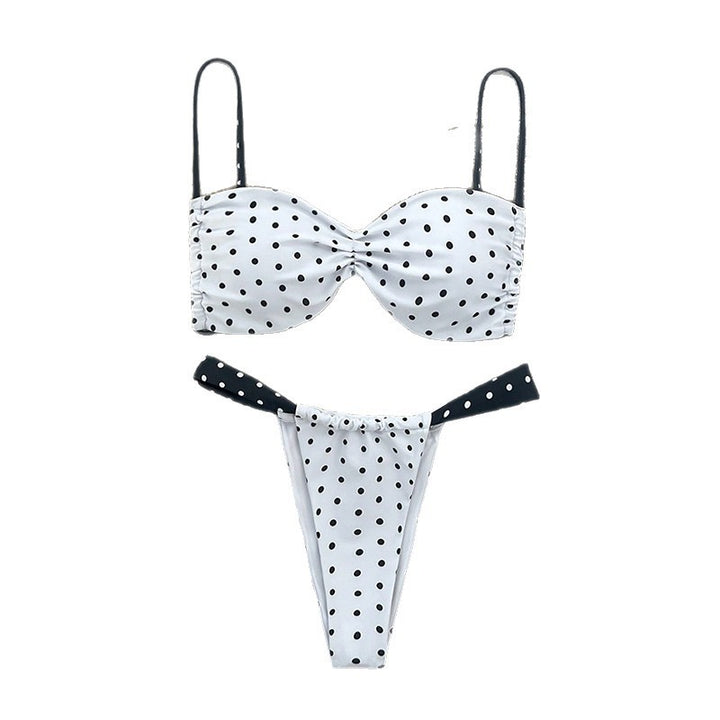 Damen Bandeau-Bikini-Set mit Punkten Drune