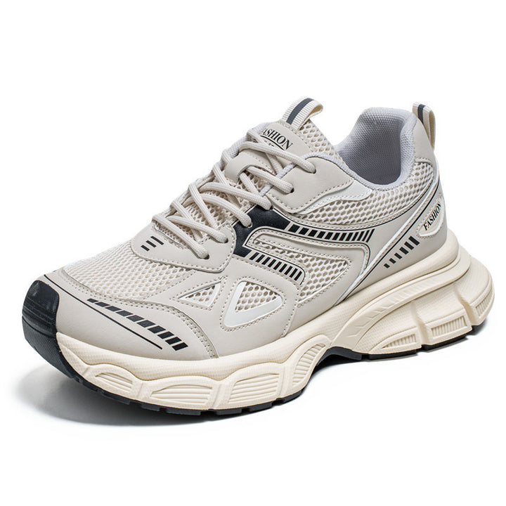 Herren modische Chunky-Trainingssneaker mit atmungsaktivem Mesh-Obermaterial und verstärkter dämpfender Plattformsohle Drune