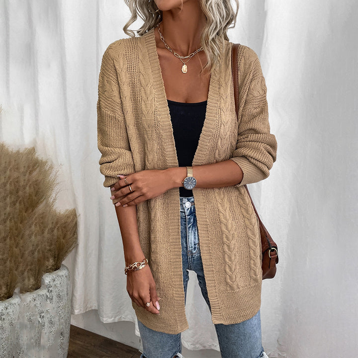 Damen Grobstrick Cardigan mit elegantem Zopfmuster und modernen Akzenten Drune