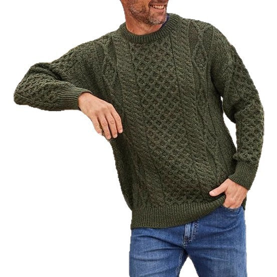 Herren Modischer Strickpullover mit Zopfmuster