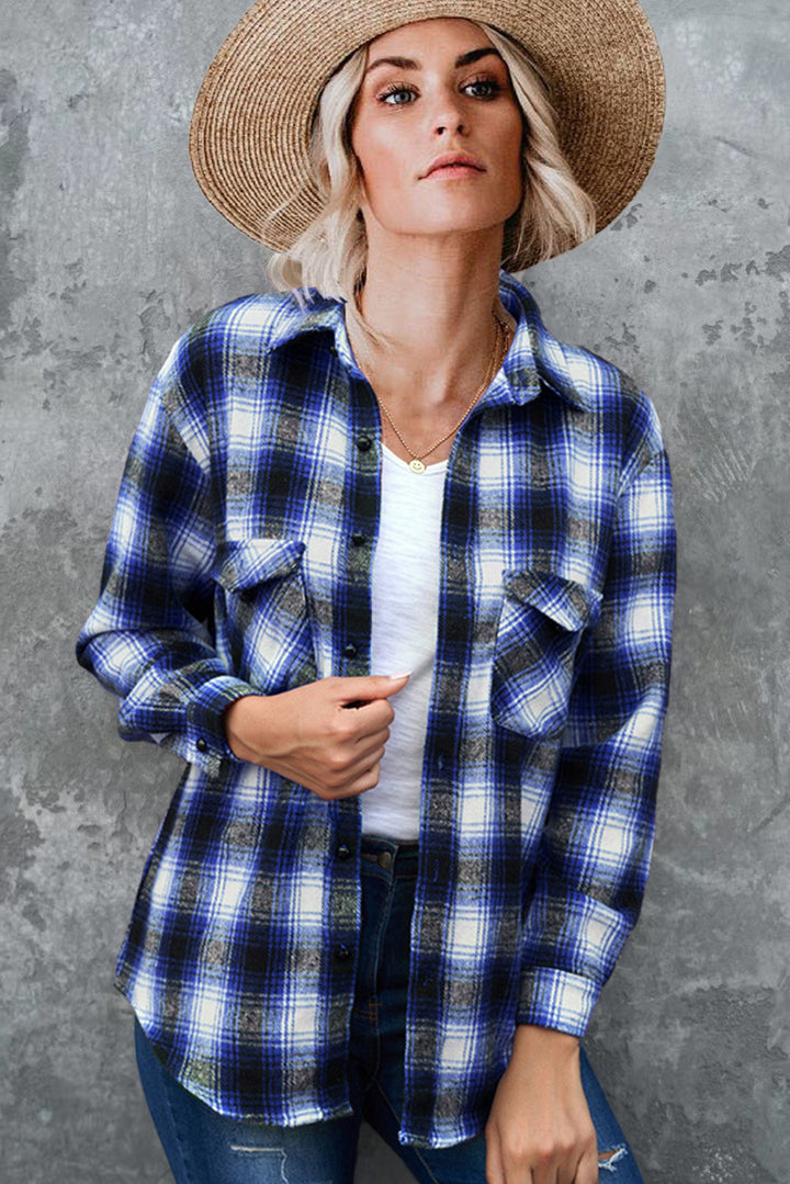 Damen Karo-Hemdjacke aus weichem Flanell mit praktischen Taschen Drune