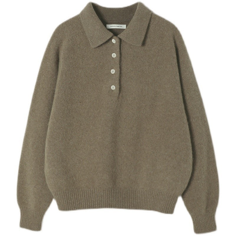 Damen Poloshirt aus hochwertigem Kaschmir-Mix mit modernem Schnitt Drune