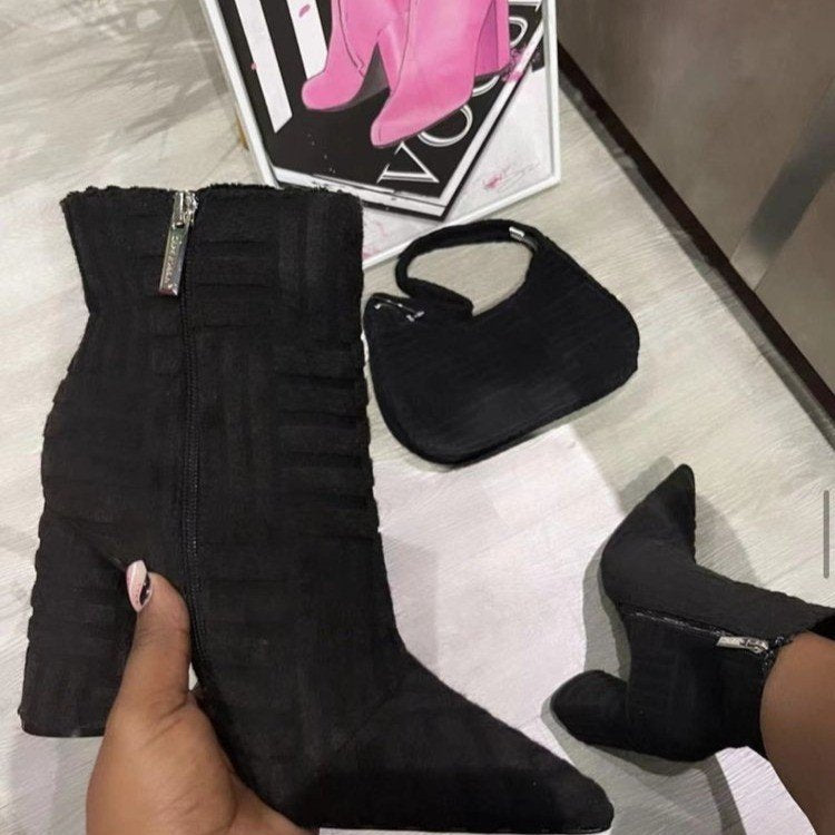 Damen Elegante Stiefeletten mit strukturiertem Obermaterial und praktischem Reißverschluss Drune
