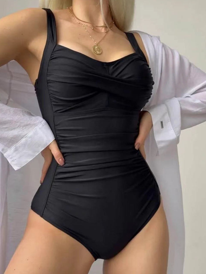 Damen Einteiliger Badeanzug mit raffiniertem Rüschendesign Drune