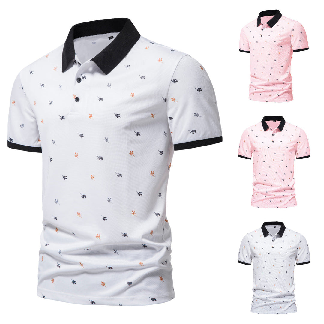 Herren Poloshirt mit einzigartigem Muster und modernem Stehkragen Drune